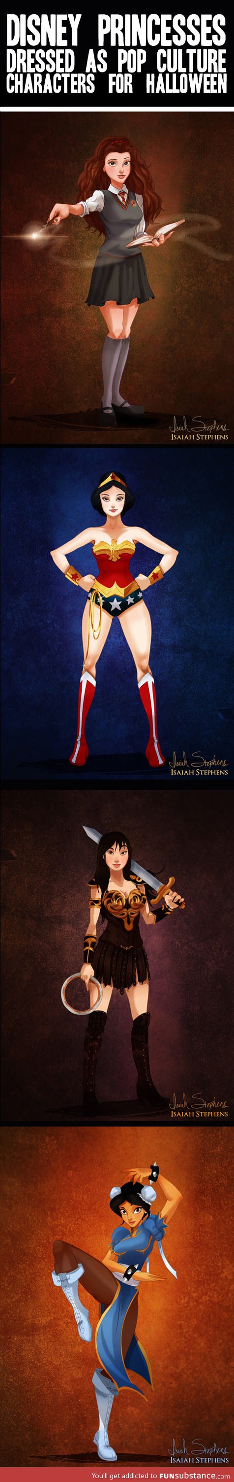 Disney princesses as pop culture characters