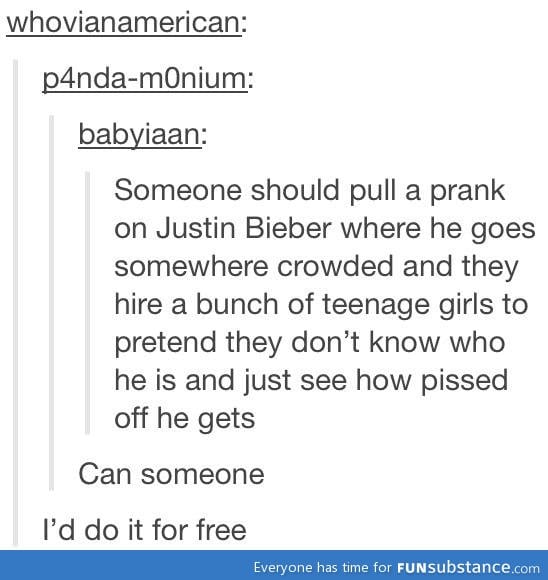 Pranking Justin Bieber