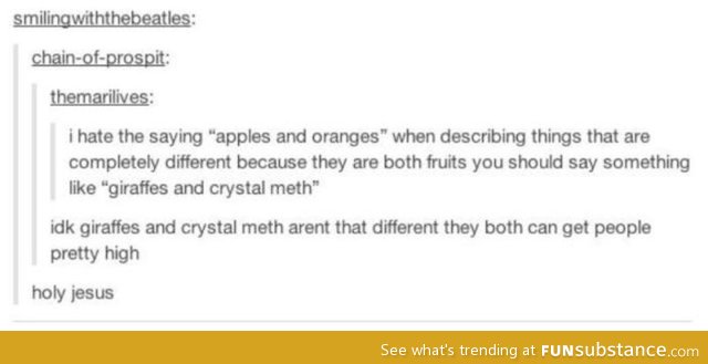 Giraffes and Crystal Meth