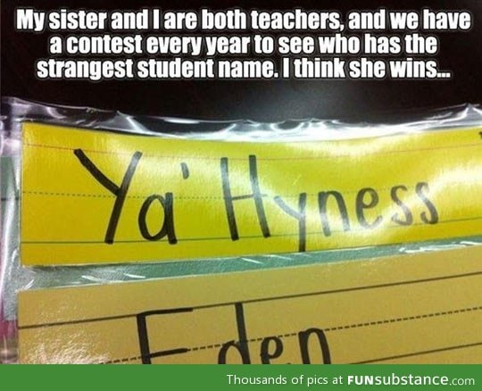 Strangest student name