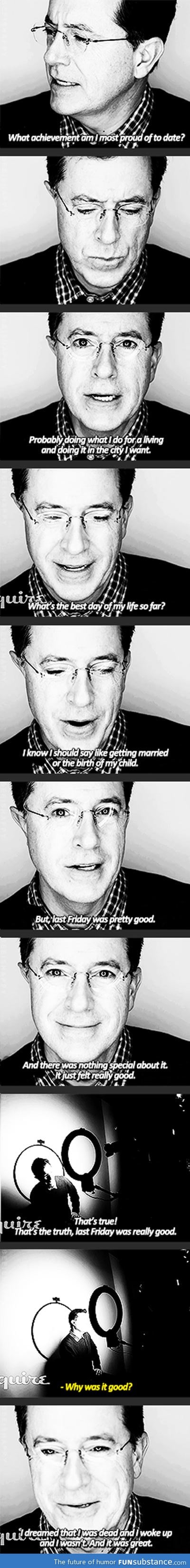 Colbert being positive