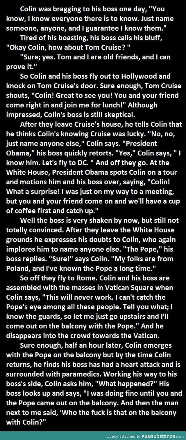 Do you know colin?