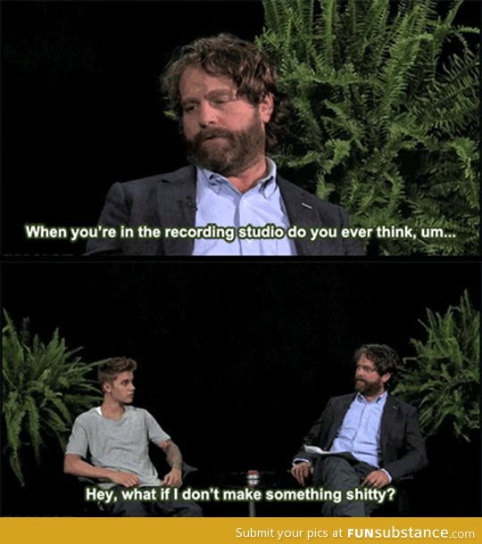 Zach galifianakis gets serious with justin bieber