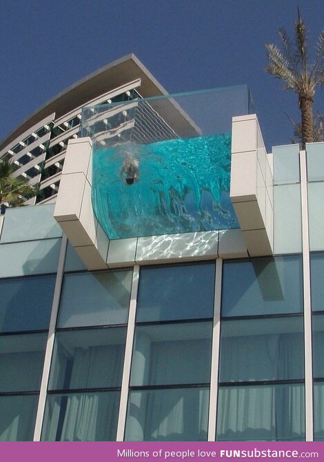 An incredible hanging pool