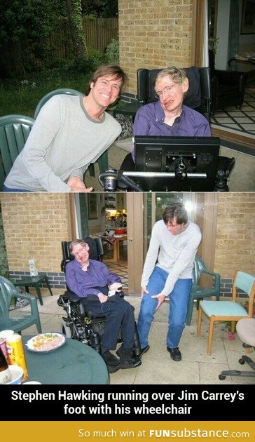 Stephen Hawking and Jim Carrey