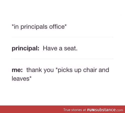 In the principals office