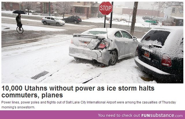 I should have invested in a unicycle instead of snow tires