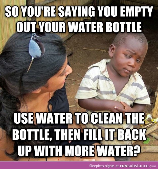 Using water to clean water so you can add water