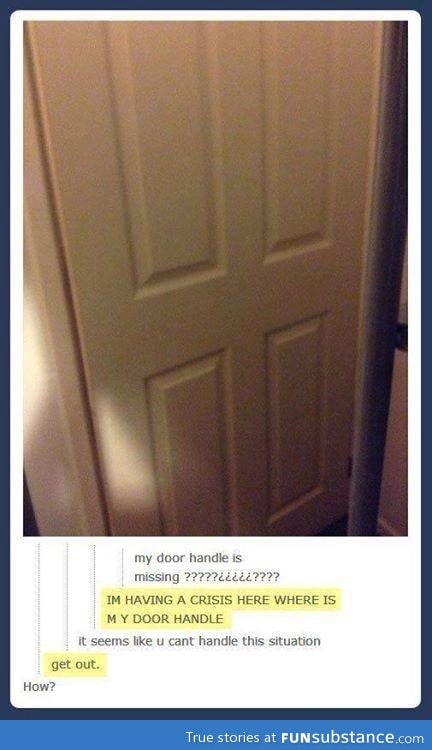 Missing door handle