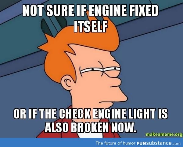 Check engine light turned off on its own today