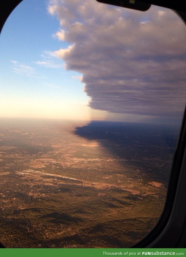 Spotted coming into San Antonio. Beautiful division of cloudy and sunny