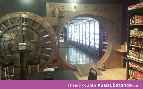 Our neighborhood market used to be a bank; This is how they use the vault