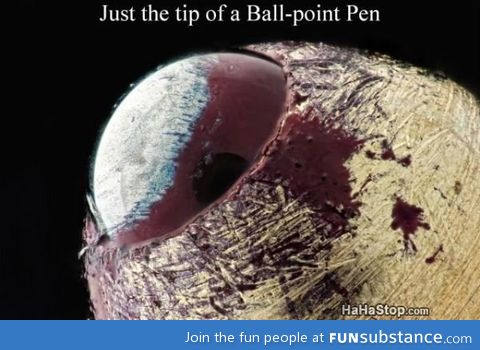 Just the tip of a ball point pen