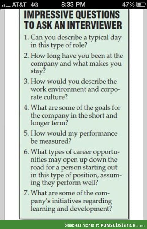 Questions to ask an interviewer