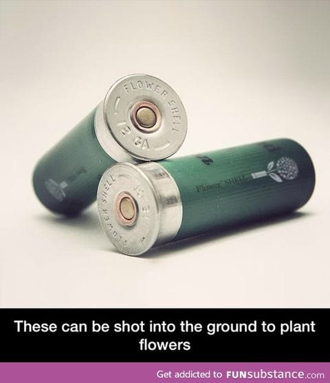 Using shotgun shells to plant flowers