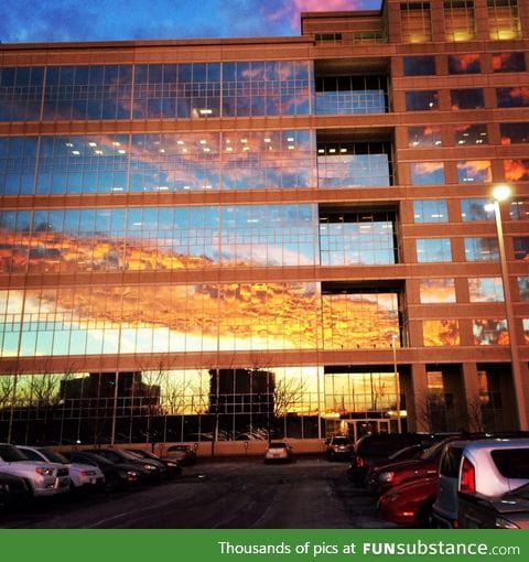 Sunrise off the windows at work made for a cool picture this morning