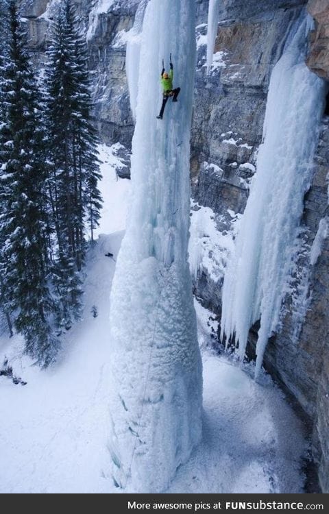 Climbing a waterfall