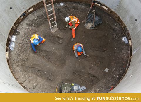 A tunnel project beneath London uncovered a Medieval burial site