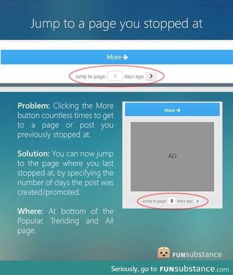 Jump to a page you last stopped browsing at