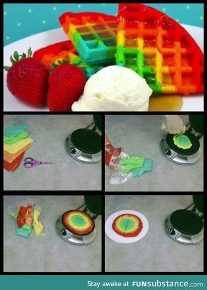 Rainbow Waffles