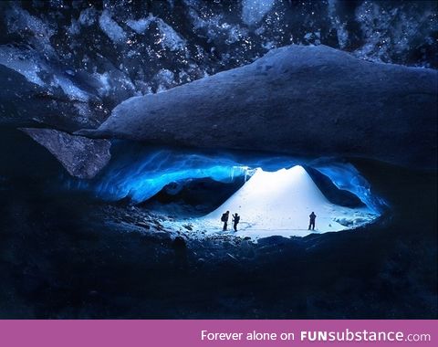 Glacial Cave in the Canadian Rockies