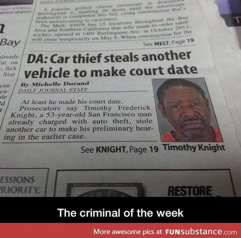 Criminal of the week