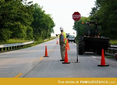 Time-lapse of roadwork being done