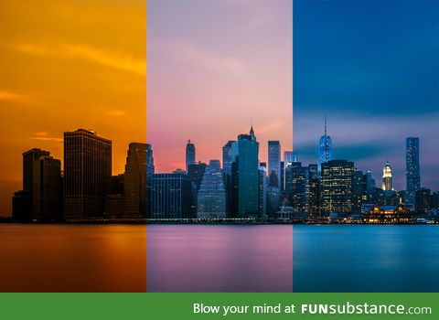 Three pics of NYC taken ten minutes apart