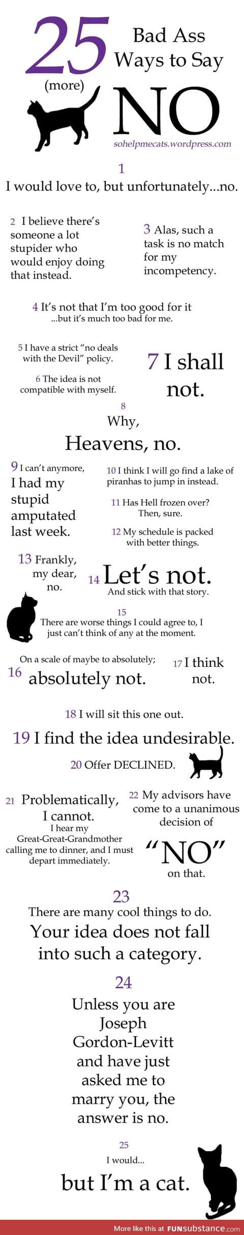 Ways to say no