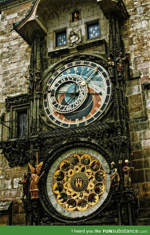 Beautiful astronomical clock in Prague