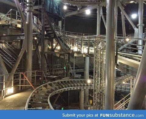 This is what Space Mountain looks like with the lights on