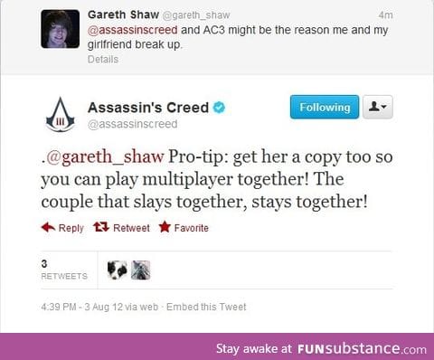 Ubisoft has some nice tips for your love life