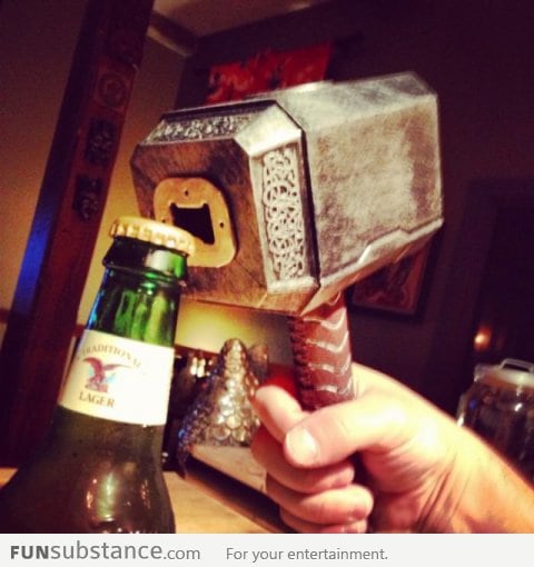 Thor's hammer bottle opener