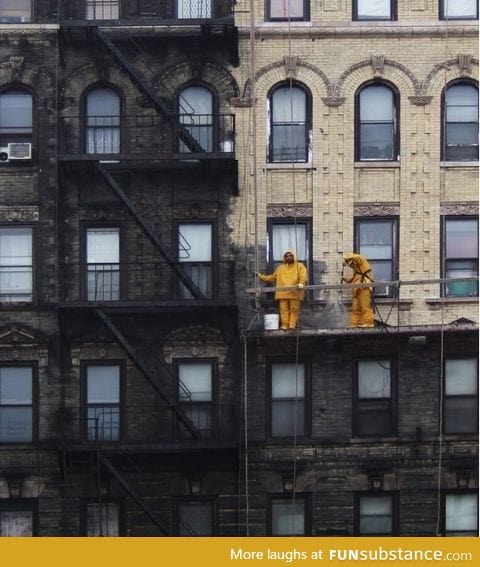 Power-washing in Manhattan