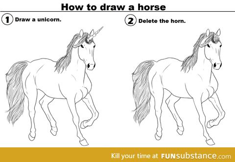 How to draw a horse