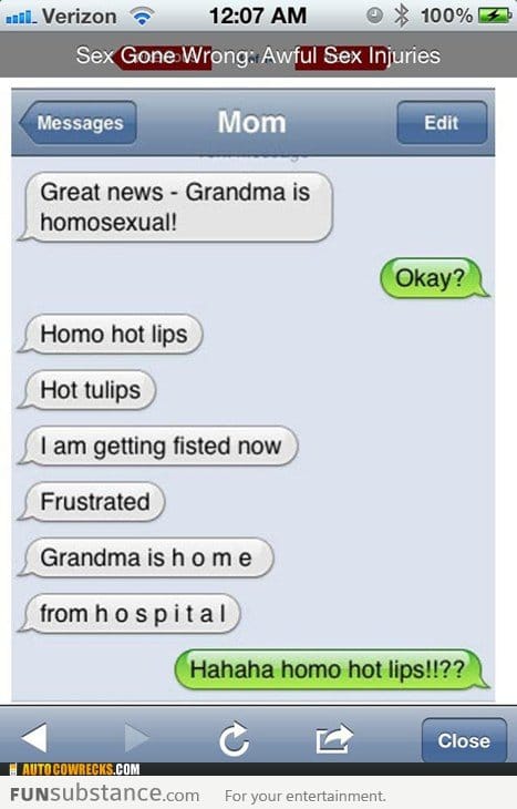 Grandma is ............