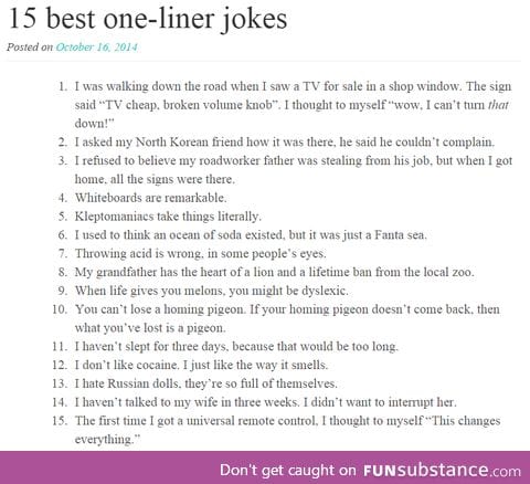 15 best one-liner jokes