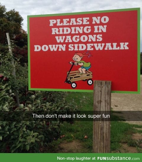 No riding in wagons