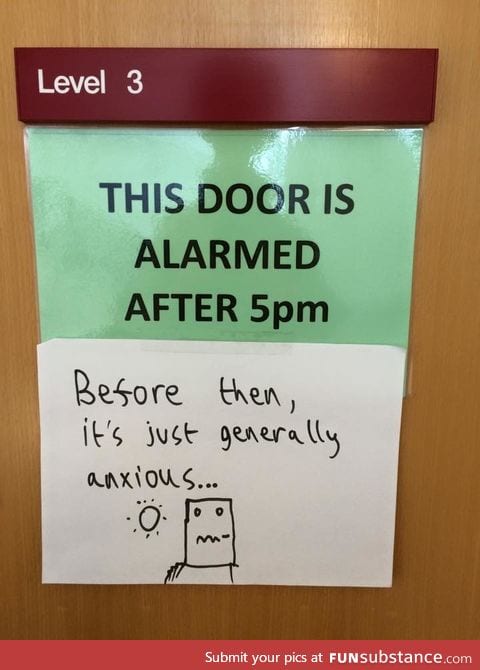 On a door at University