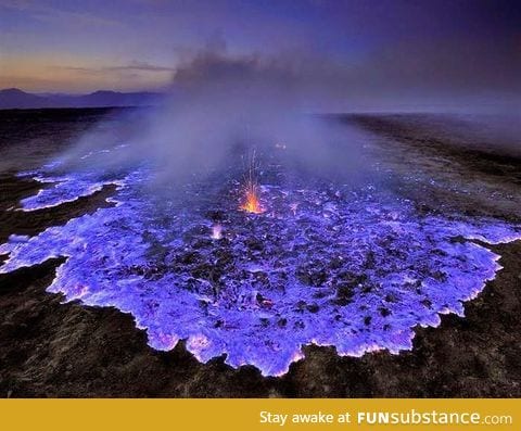 Blue lava volcano. Java, Indonesia