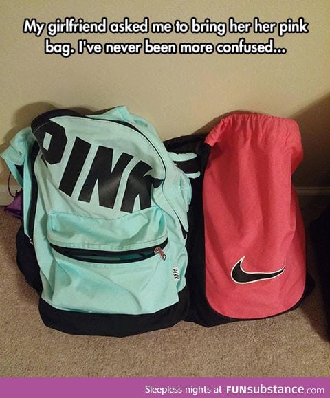 Her pink bag