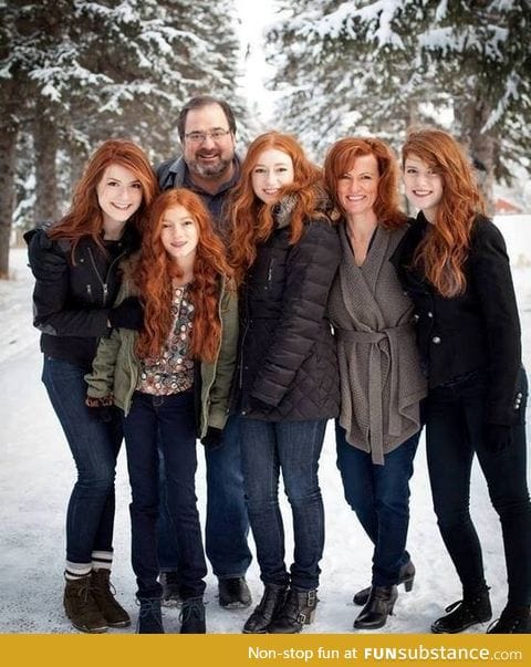 А lucky man with his family