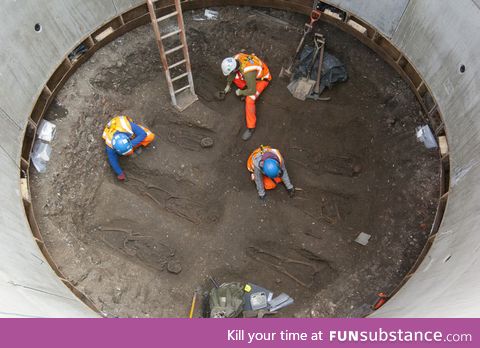 A tunnel project beneath London uncovered a Medieval burial site