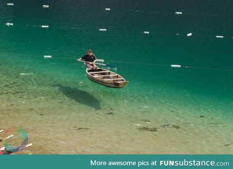 Boat on a clear river