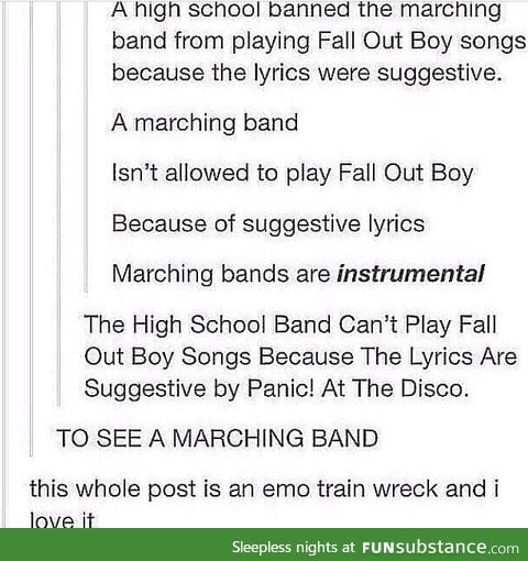 All aboard the emo train