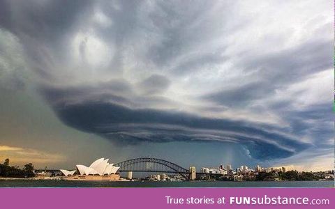 So the storm in Sydney today looks like an epic spaceship