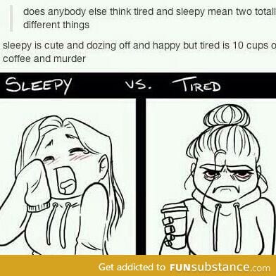 sleepy vs tired