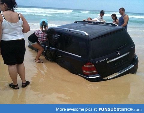 Do not park on the beach