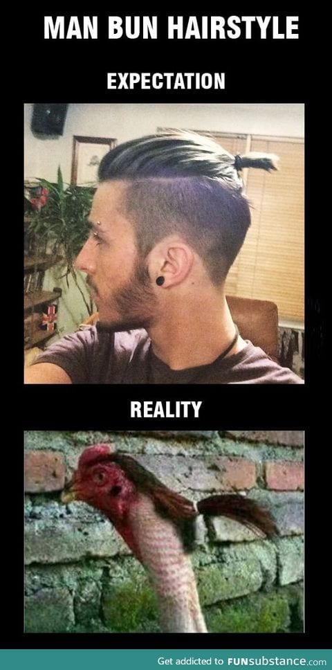 Man bun hairstyle