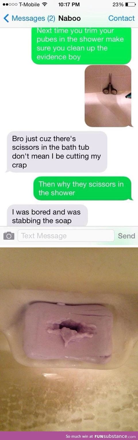 Reason for scissors in the bath tab